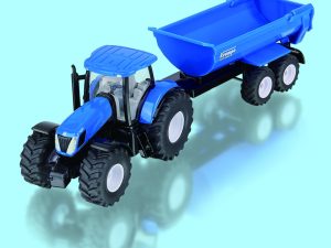 Siku, New Holland , Siku2004, modeltractor met Krampe kieper, 1:50